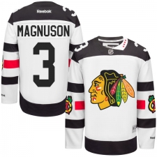 Men's Reebok Chicago Blackhawks #3 Keith Magnuson Authentic White 2016 Stadium Series NHL Jersey