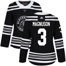 Women's Adidas Chicago Blackhawks #3 Keith Magnuson Authentic Black 2019 Winter Classic NHL Jersey