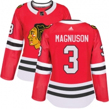Women's Adidas Chicago Blackhawks #3 Keith Magnuson Authentic Red Home NHL Jersey