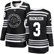 Women's Chicago Blackhawks #3 Keith Magnuson Black 2019 Winter Classic Fanatics Branded Breakaway NHL Jersey