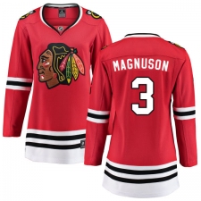 Women's Chicago Blackhawks #3 Keith Magnuson Fanatics Branded Red Home Breakaway NHL Jersey
