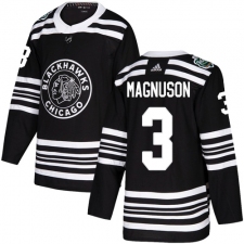 Youth Adidas Chicago Blackhawks #3 Keith Magnuson Authentic Black 2019 Winter Classic NHL Jersey