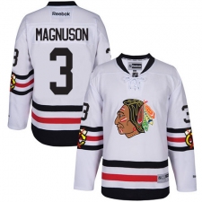 Youth Reebok Chicago Blackhawks #3 Keith Magnuson Authentic White 2017 Winter Classic NHL Jersey