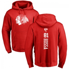 NHL Adidas Chicago Blackhawks #81 Marian Hossa Red One Color Backer Pullover Hoodie