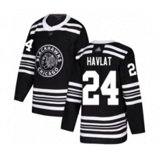 Men's Chicago Blackhawks #24 Martin Havlat Authentic Black Alternate Hockey Jersey