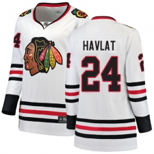 Women's Chicago Blackhawks #24 Martin Havlat Authentic White Away Fanatics Branded Breakaway NHL Jersey
