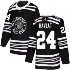 Youth Adidas Chicago Blackhawks #24 Martin Havlat Authentic Black 2019 Winter Classic NHL Jersey