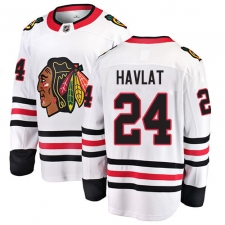 Youth Chicago Blackhawks #24 Martin Havlat Fanatics Branded White Away Breakaway NHL Jersey