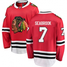 Men's Chicago Blackhawks #7 Brent Seabrook Fanatics Branded Red Home Breakaway NHL Jersey