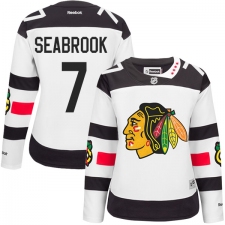 Women's Reebok Chicago Blackhawks #7 Brent Seabrook Premier White 2016 Stadium Series NHL Jersey