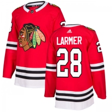 Men's Adidas Chicago Blackhawks #28 Steve Larmer Premier Red Home NHL Jersey