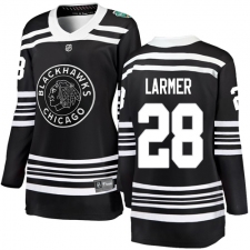 Women's Chicago Blackhawks #28 Steve Larmer Black 2019 Winter Classic Fanatics Branded Breakaway NHL Jersey