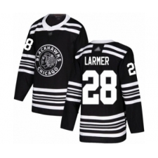 Youth Chicago Blackhawks #28 Steve Larmer Authentic Black Alternate Hockey Jersey