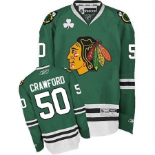 Men's Reebok Chicago Blackhawks #50 Corey Crawford Premier Green NHL Jersey