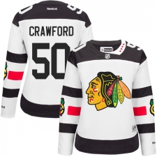 Women's Reebok Chicago Blackhawks #50 Corey Crawford Authentic White 2016 Stadium Series NHL Jersey
