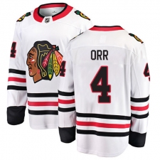 Youth Chicago Blackhawks #4 Bobby Orr Fanatics Branded White Away Breakaway NHL Jersey