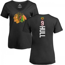 NHL Women's Adidas Chicago Blackhawks #9 Bobby Hull Black Backer T-Shirt