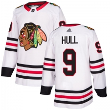 Youth Adidas Chicago Blackhawks #9 Bobby Hull Authentic White Away NHL Jersey
