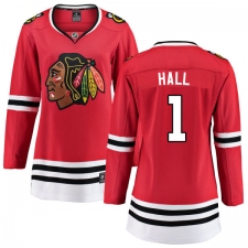 Women's Chicago Blackhawks #1 Glenn Hall Fanatics Branded Red Home Breakaway NHL Jersey