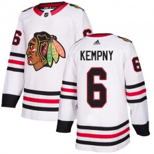 Men's Adidas Chicago Blackhawks #6 Michal Kempny Authentic White Away NHL Jersey