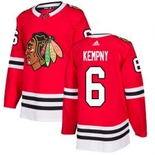 Men's Adidas Chicago Blackhawks #6 Michal Kempny Premier Red Home NHL Jersey