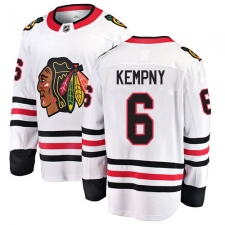Men's Chicago Blackhawks #6 Michal Kempny Fanatics Branded White Away Breakaway NHL Jersey