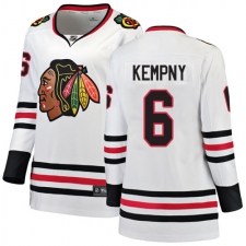Women's Chicago Blackhawks #6 Michal Kempny Authentic White Away Fanatics Branded Breakaway NHL Jersey