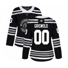 Women's Chicago Blackhawks #00 Clark Griswold Authentic Black Alternate Hockey Jersey