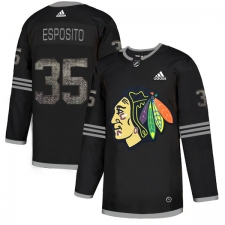 Men's Adidas Chicago Blackhawks #35 Tony Esposito Black Authentic Classic Stitched NHL Jersey