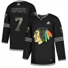 Men's Adidas Chicago Blackhawks #7 Tony Esposito Black Authentic Classic Stitched NHL Jersey