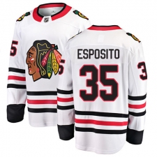 Youth Chicago Blackhawks #35 Tony Esposito Fanatics Branded White Away Breakaway NHL Jersey