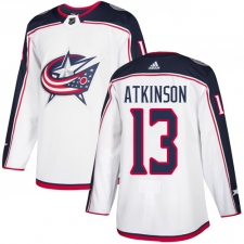 Men's Adidas Columbus Blue Jackets #13 Cam Atkinson White Road Authentic Stitched NHL Jersey