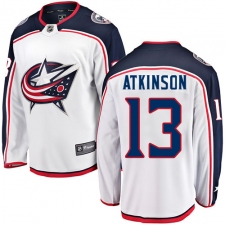Men's Columbus Blue Jackets #13 Cam Atkinson Fanatics Branded White Away Breakaway NHL Jersey