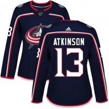 Women's Adidas Columbus Blue Jackets #13 Cam Atkinson Authentic Navy Blue Home NHL Jersey