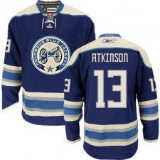Women's Reebok Columbus Blue Jackets #13 Cam Atkinson Premier Navy Blue Third NHL Jersey