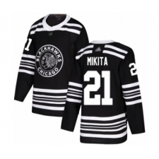 Men's Chicago Blackhawks #21 Stan Mikita Authentic Black Alternate Hockey Jersey