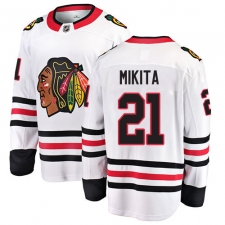 Men's Chicago Blackhawks #21 Stan Mikita Fanatics Branded White Away Breakaway NHL Jersey