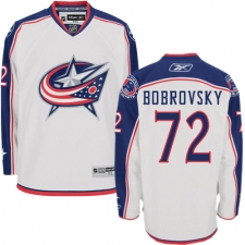 Women's Reebok Columbus Blue Jackets #72 Sergei Bobrovsky Authentic White Away NHL Jersey