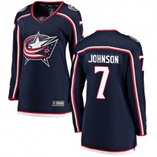 Women's Columbus Blue Jackets #7 Jack Johnson Fanatics Branded Navy Blue Home Breakaway NHL Jersey