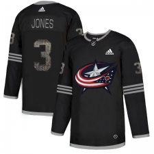 Men's Adidas Columbus Blue Jackets #3 Seth Jones Black Authentic Classic Stitched NHL Jersey