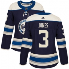 Women's Adidas Columbus Blue Jackets #3 Seth Jones Authentic Navy Blue Alternate NHL Jersey