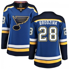 Women's St. Louis Blues #28 Kyle Brodziak Fanatics Branded Royal Blue Home Breakaway NHL Jersey