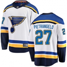 Youth St. Louis Blues #27 Alex Pietrangelo Fanatics Branded White Away Breakaway NHL Jersey