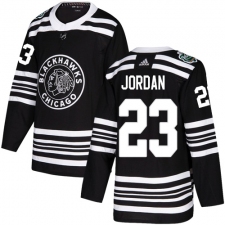 Youth Adidas Chicago Blackhawks #23 Michael Jordan Authentic Black 2019 Winter Classic NHL Jersey