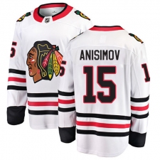 Men's Chicago Blackhawks #15 Artem Anisimov Fanatics Branded White Away Breakaway NHL Jersey