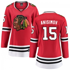 Women's Chicago Blackhawks #15 Artem Anisimov Fanatics Branded Red Home Breakaway NHL Jersey