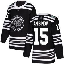 Youth Adidas Chicago Blackhawks #15 Artem Anisimov Authentic Black 2019 Winter Classic NHL Jersey