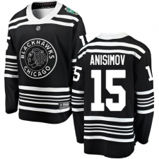 Youth Chicago Blackhawks #15 Artem Anisimov Black 2019 Winter Classic Fanatics Branded Breakaway NHL Jersey