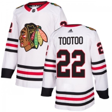 Men's Adidas Chicago Blackhawks #22 Jordin Tootoo Authentic White Away NHL Jersey