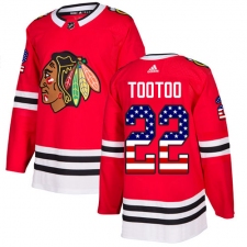 Youth Adidas Chicago Blackhawks #22 Jordin Tootoo Authentic Red USA Flag Fashion NHL Jersey